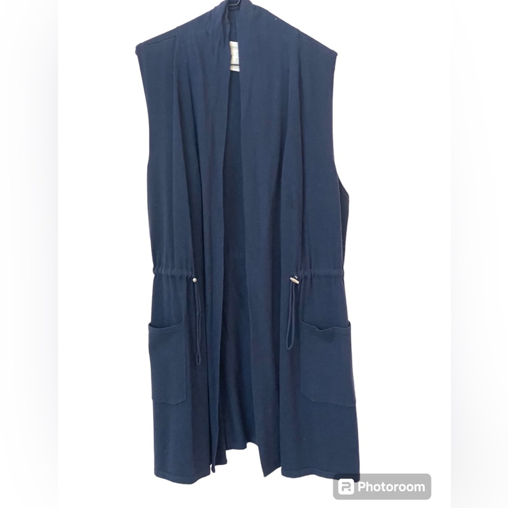 Zenergy long navy blue sweater vest